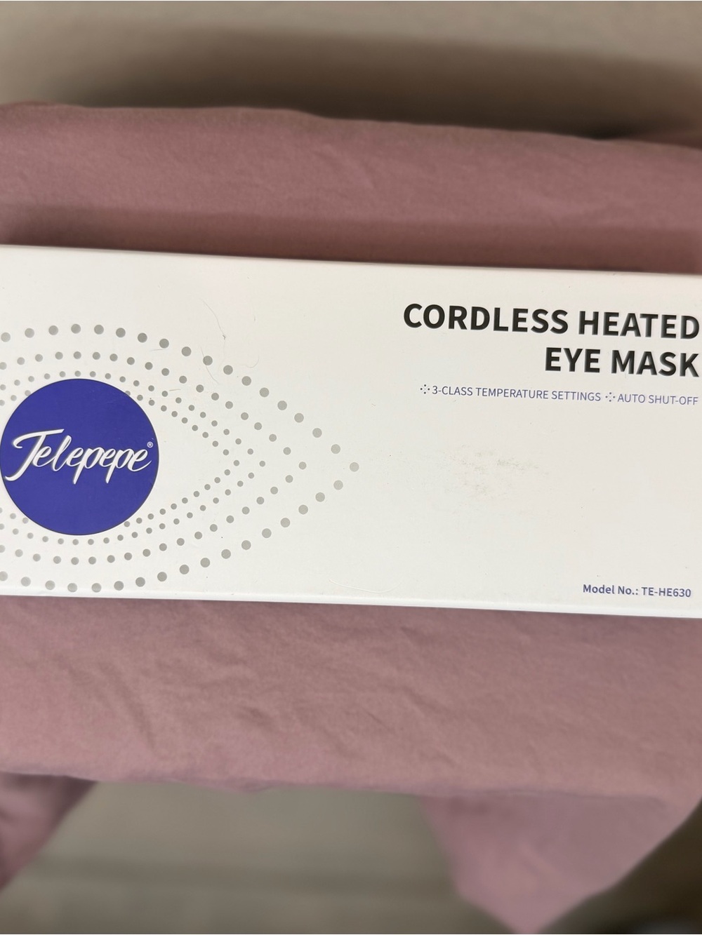 Cordless Heated Eye Mask - Mauve Pink
